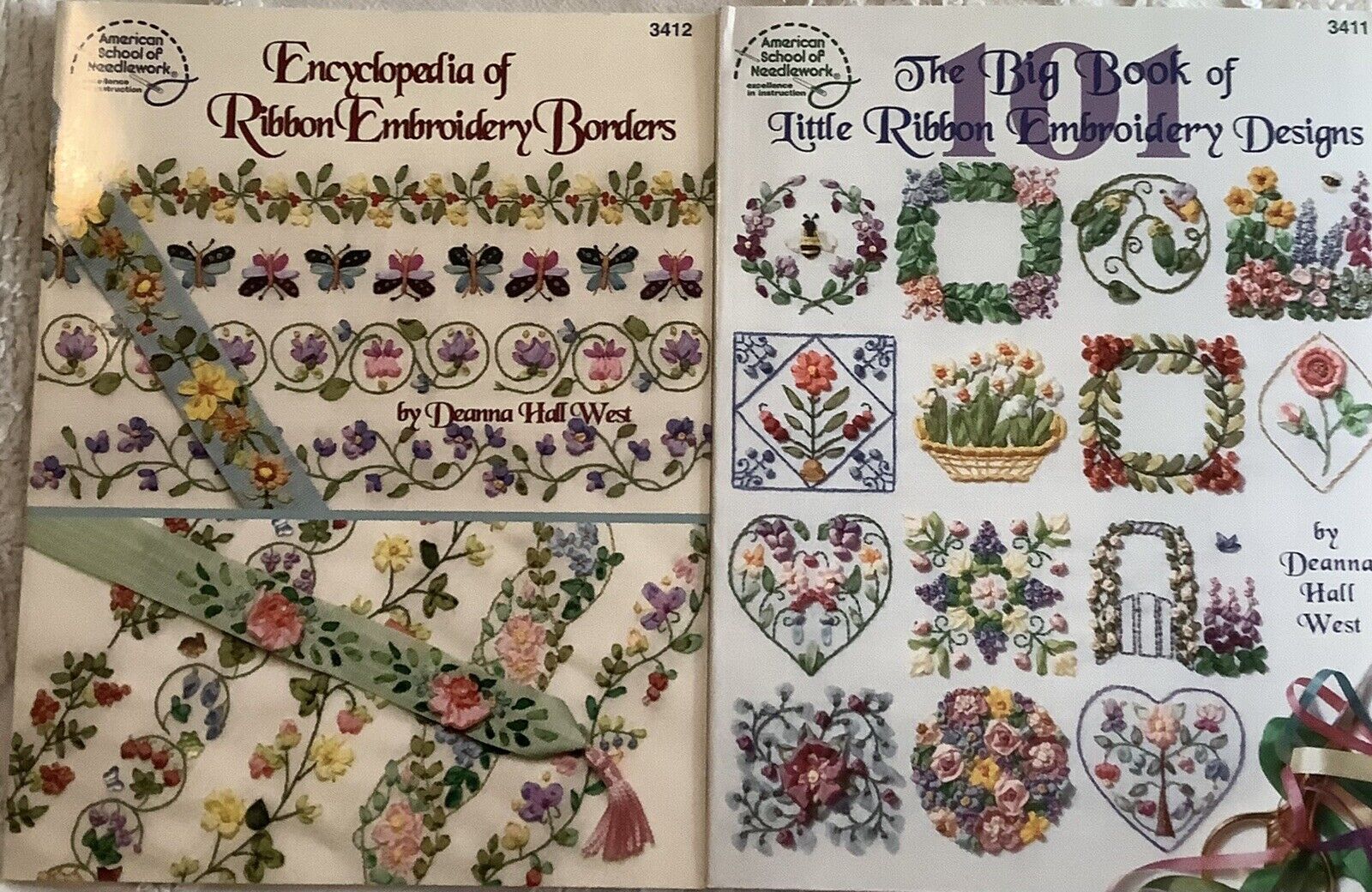 Ribbon Embroidery Designs Borders By Deanna Hall West Books 3411 3412