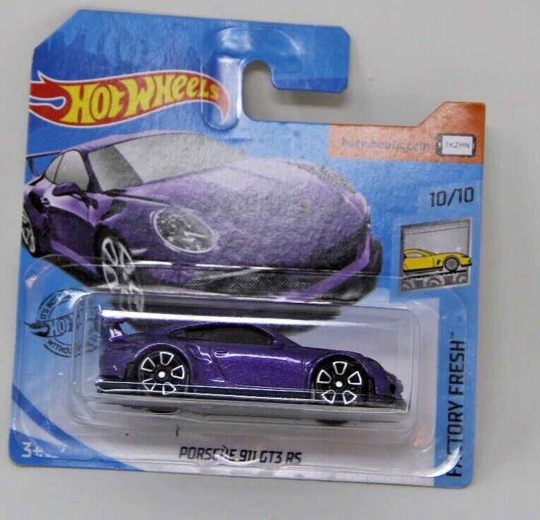 Hot Wheels Porsche 911 Gt3 Rs Purple 1:64 Diecast International Short Card Rare