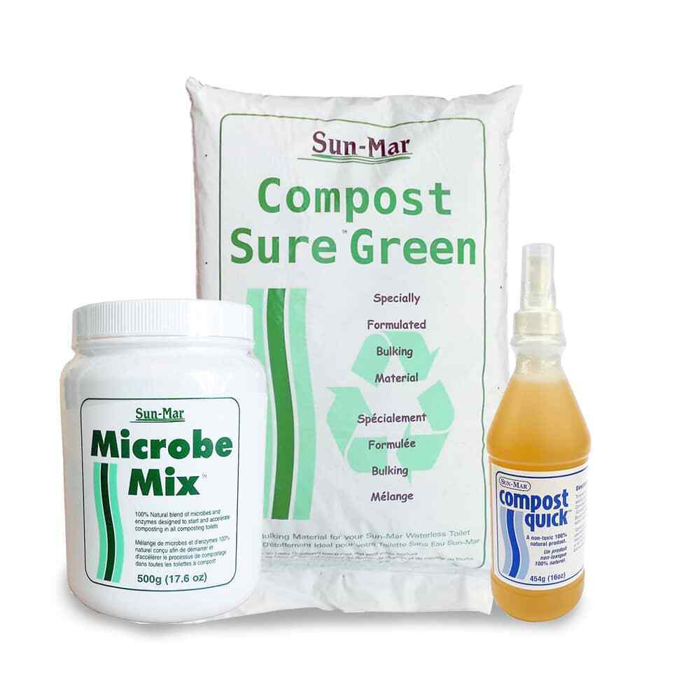 Sun-mar Compost Kit: Compost Sure And Microbe Mix And Compost Quick Cleaner
