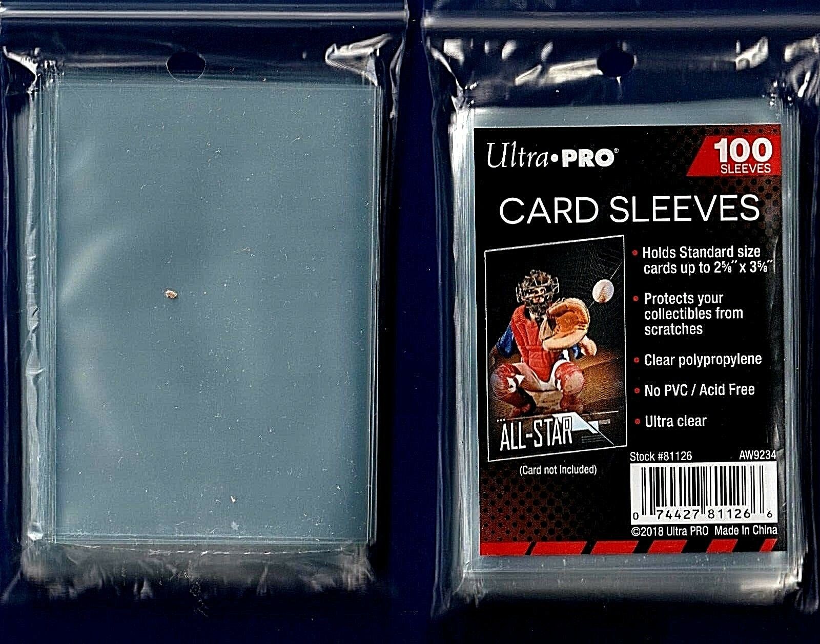 100- Ultra Pro Baseball Soft Clear Card  Plastic Penny Sleeves Trading