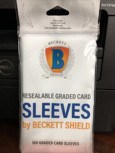 Beckett Shield Graded Card Sleeves 1 Pack Of 100 For Psa, Bgs, Sgc Graded Cards